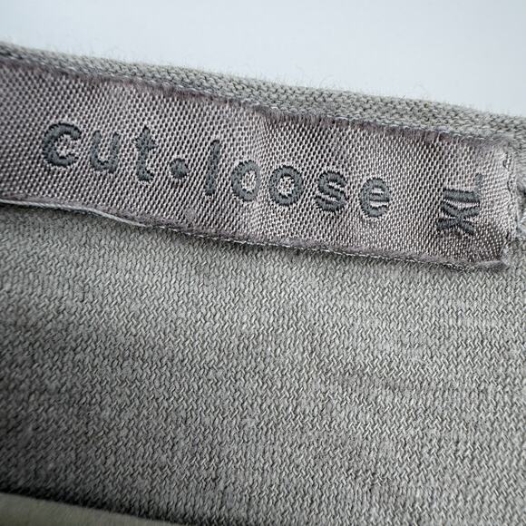 Cut Loose Tunic Top XL Light Gray Linen Cotton Blend Long Sleeve A-Line - Picture 7 of 10